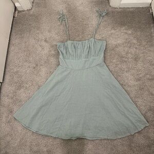 Trixxi Tie-Shoulder Mini Dress in Mint Green Size Small